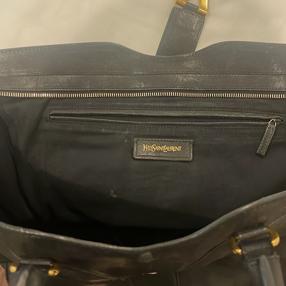 YSL Saint Laurent Large Black Leather Y Cabas Bag - Picture 2 of 2